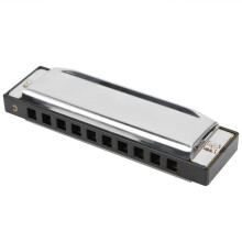 Mondharmonica met 10 gaten en 20 tonen in C-toonaard, inclusief etui.