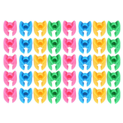 40 clips de fixation pour bobines en silicone colorées 2