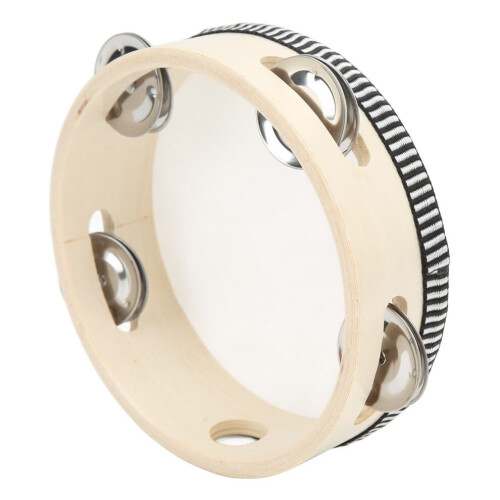Handtambourine van hout, 154 mm, polyester, stevig. 1
