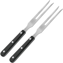Heat Resistant Design, Stainless Steel Meat Forks, 2 Pack 10.6 Inch Forks With Ergonomic Grip, Non-Slip Bakelite Handle, BBQ Grill Accessory For Safe