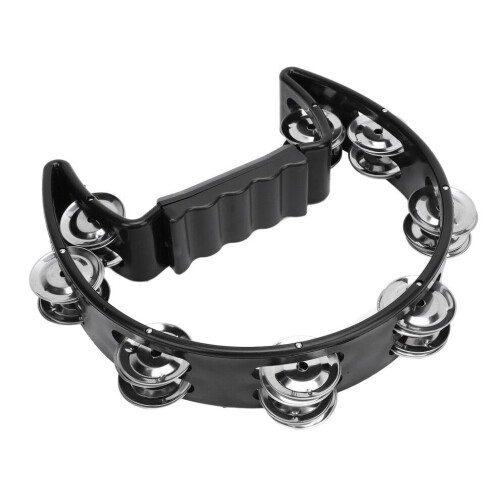 Tamburin-Glöckchen, schwarze Katzenform, rutschfester Griff 1