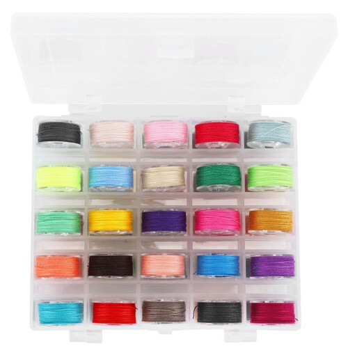 50Pcs Bobbin Set Thread DoubleLayer Transparent 2