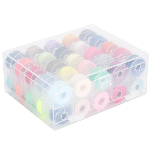 50Pcs Bobbin Set Thread DoubleLayer Transparent 1