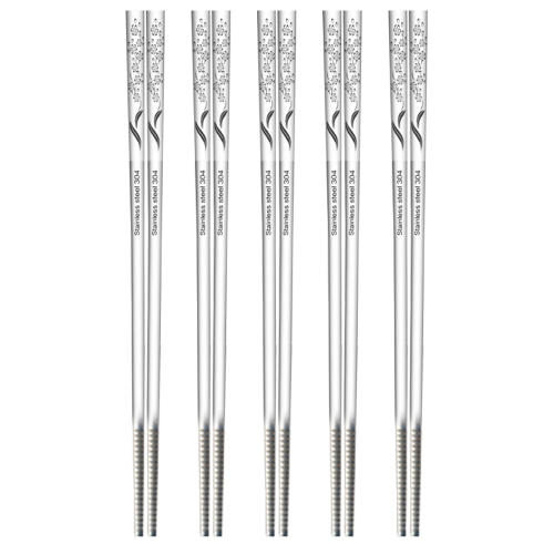 Χειροποίητα ξυλάκια chopsticks, ξυλάκια από ανοξείδωτο ατσάλι με τετράγωνο σχεδιασμό,