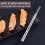 Χειροποίητα ξυλάκια chopsticks, ξυλάκια από ανοξείδωτο ατσάλι με τετράγωνο σχεδιασμό, 4