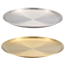 Elegant tallerken i rustfritt stål, salattallerkener i metall for daglig bruk, gjenbrukbart middagsfat, rustfri og miljøvennlig, flott for