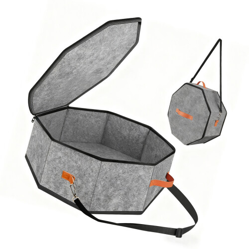 Large Capacity Stackable Hat Box Travel Hat-Light Grey