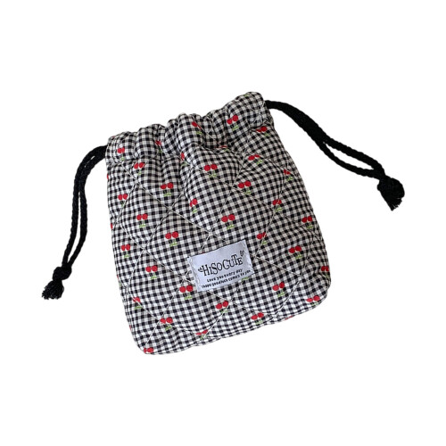 Multipurpose Drawstring Makeup Bag For Traveler Students-Black
