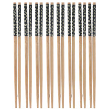 Wiederverwendbare Bambus-Essstäbchen, Naturholz, klassischer japanischer Stil, langlebig und wiederverwendbar, 24 cm lang, ergonomisches Design,