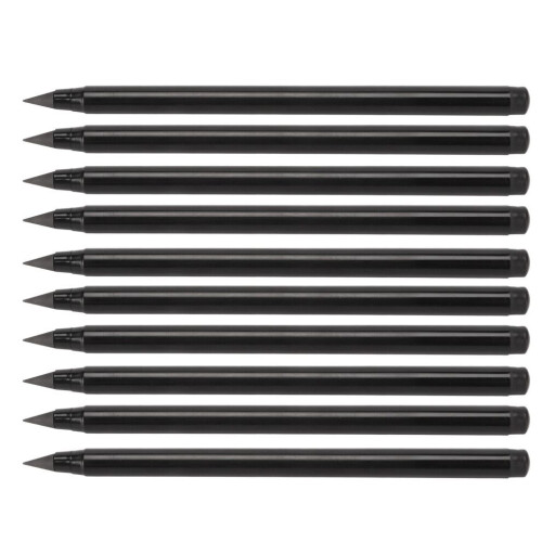10 lápices negros sin tinta borrables y reutilizables 2