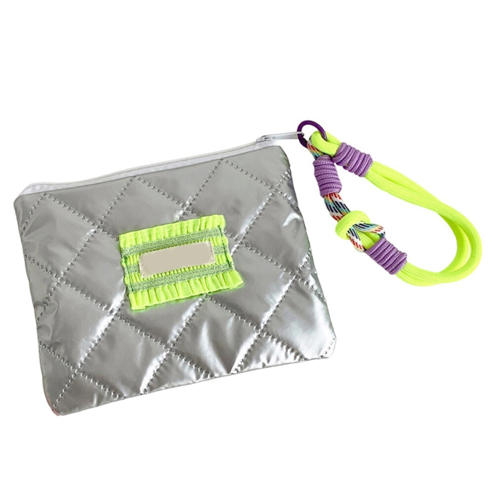 Embossed Cosmetic Pouch for Women Girls-fluorescent green