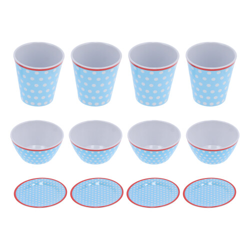 Stylish Dining Solutions, Aesthetic Melamine Cup for Wide Range of Use, Creative Dinnerware Set with Unbreakable Dinnerware, Elegant Light Blue Tablew
