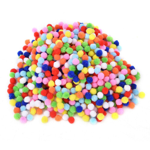 1000 Stück bunte, weiche, flauschige Pompons