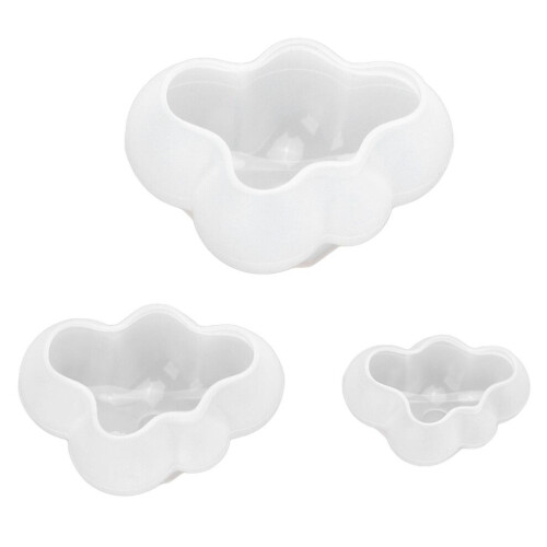 3Pcs Clouds Shape Silicone Mold Easy Demoulding