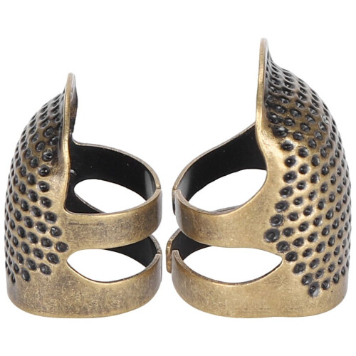2Pcs Thimbles Metal Finger Protector Shield Ring