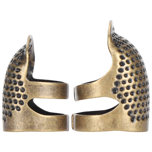 2Pcs Thimbles Metal Finger Protector Shield Ring 1