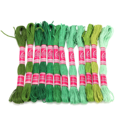 12 st broderitråd med gradientfärg