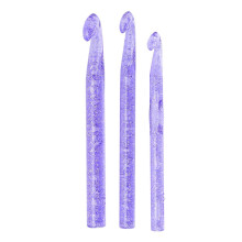 3 ganchos de ganchillo con lentejuelas transparentes de plástico