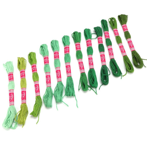 12 st broderitråd med gradientfärg 1