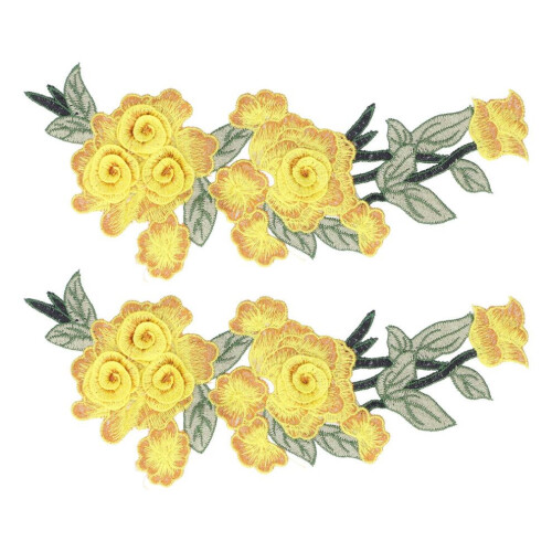 Aufnäher mit gestickter Blume aus Baumwolle