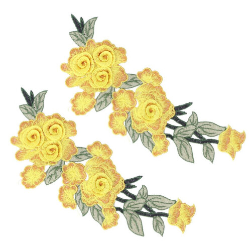 Aufnäher mit gestickter Blume aus Baumwolle 1