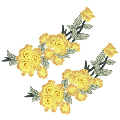 Aufnäher mit gestickter Blume aus Baumwolle 2