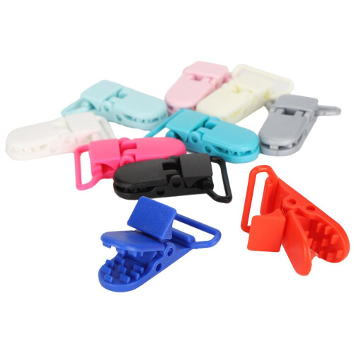 10 stuks bretelclips van nylon, kleurrijk. 2