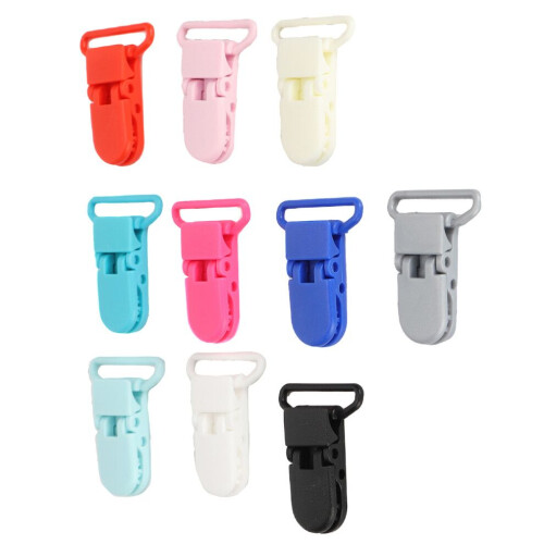10 stuks bretelclips van nylon, kleurrijk. 1