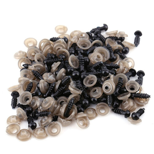 100 stuks zwarte plastic poppenogen voor teddyberen