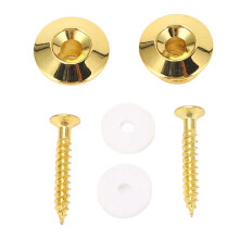 2 Stück Gitarrengurtknöpfe mit sicherer Verriegelung, Gold