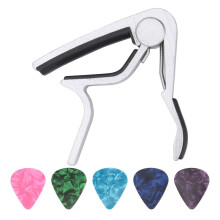 1 Gitarren-Capo, 5 Plektren aus Zelluloid, Zinklegierung