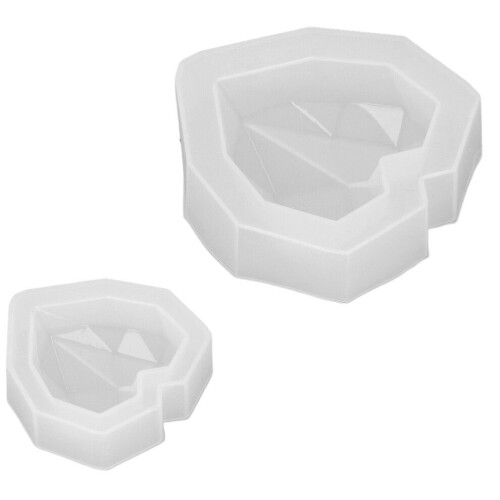2 Pcs Silicone Mold Non Stick Mirror Geometric 2