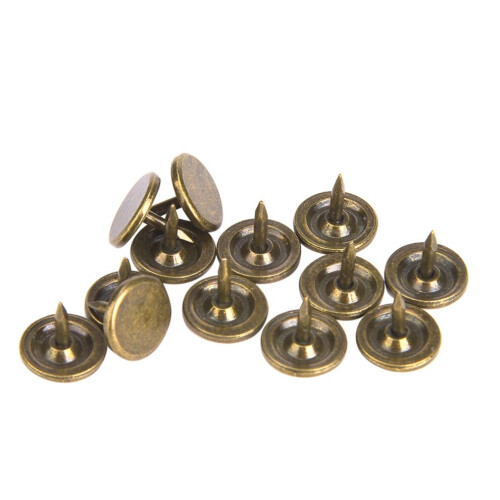 100Pcs Upholstery Nail Flat Head Cyan Bronze Iron 2