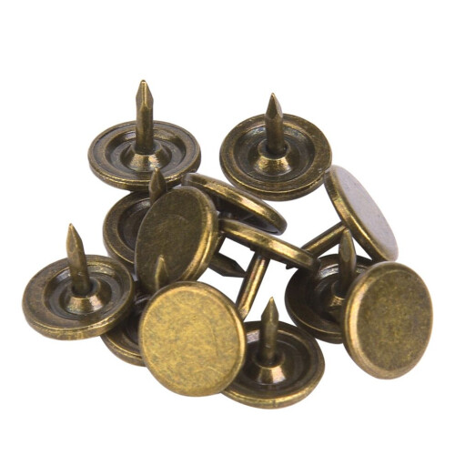 100Pcs Upholstery Nail Flat Head Cyan Bronze Iron 1