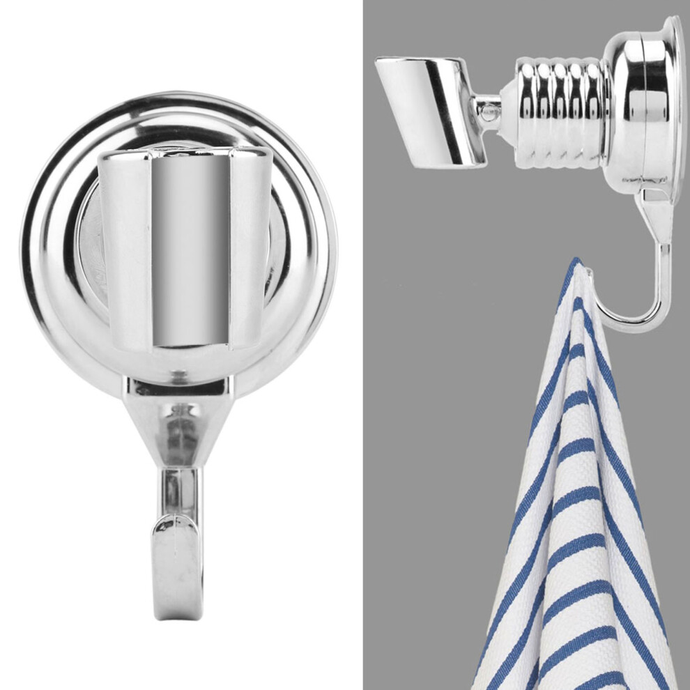 Wall Mount Shower Head Holder With Suction Cup & Handy Towel Hook 4951362781396