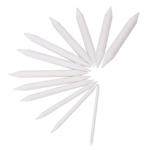 12 Pcs White Paper Pen Blending Stumps Sketch Rub 1
