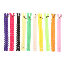 10 piezas de cremallera de encaje de estilo mixto con forma de brote de seda n. 3