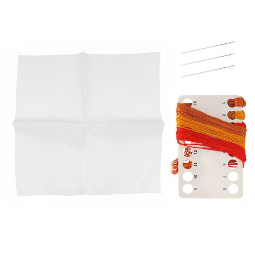 Embroidery Kit Transparent Cloth Maple Leaf Making 1