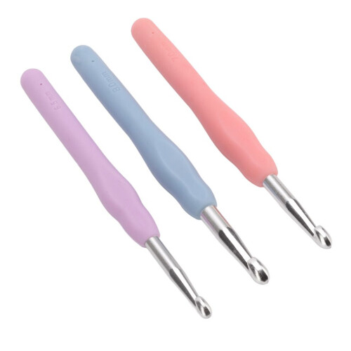 3PCS Crochet Hook Set Multi Colored Ergonomic 2