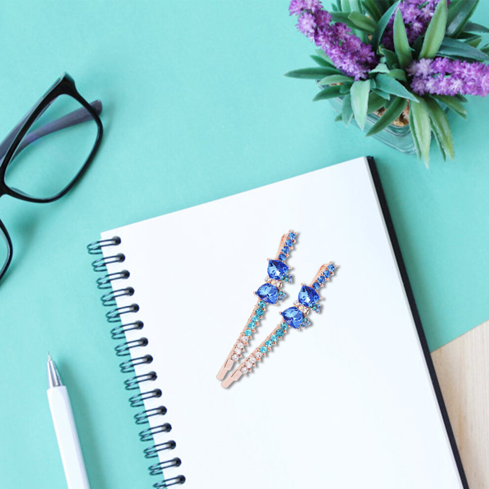 Pair of Rhinestone Hari Clip Pins 170Blue, 6cm, Alloy, Gift-image-OPC-PN59VJN-NEW