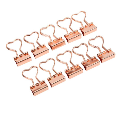 10 st pärmklämmor kärleksformade roséguldklämmor