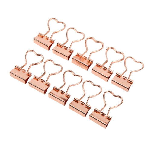 10 st pärmklämmor kärleksformade roséguldklämmor 2