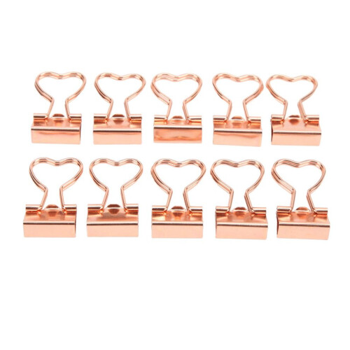 10 st pärmklämmor kärleksformade roséguldklämmor 1