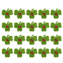 20 Stück/Set grüne Kleeblatt-Stickerei-Aufnäher