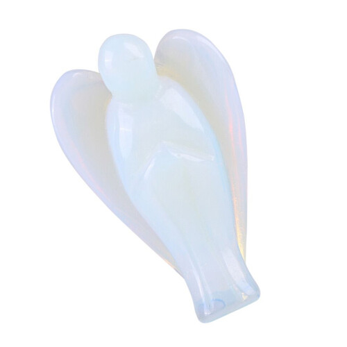 Cristal d'opale naturelle en forme d'ange de 1,5 pouce 2