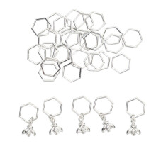 30 marcadores de punto de metal hexagonales para crochet