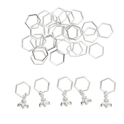 30 st stickningsmaskmarkörer metall hexagonal virkning