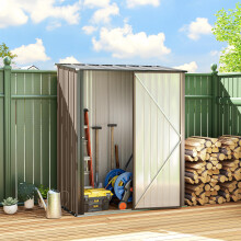 Outsunny Outdoor Storage Shed w/ Lockable Door for Garden, Brown