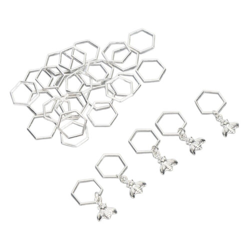 30 st stickningsmaskmarkörer metall hexagonal virkning 1