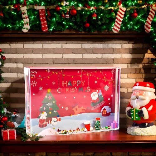 Christmas Photo Frame Liquid Floating Photo Frame For Tabletop Sparkling Liquid Display Frame 1